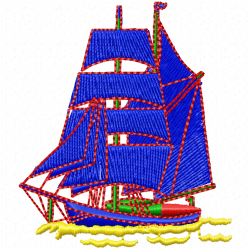 Boats Embroidery Design 7 Boats Embroidery Design 7
